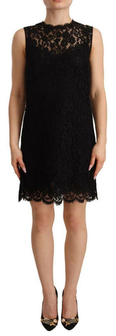 Dolce & Gabbana Black Floral Lace Sheath Sleeveless Mini Dress -   -  Dolce & Gabbana.